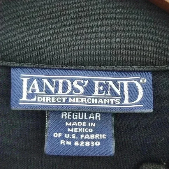 Lands' End Full Zip Mock Neck Polyester Women's Athletic Sweatshirt L Black - Picture 4 of 7